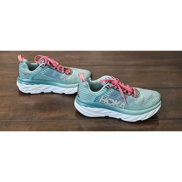 Hoka One One Bondi 6 Sneakers Women's Size 8.5 Blue/Green Comfort Shoes Running - Picture 1 of 8